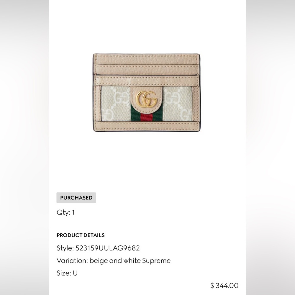 Gucci Beige and White Card Holder